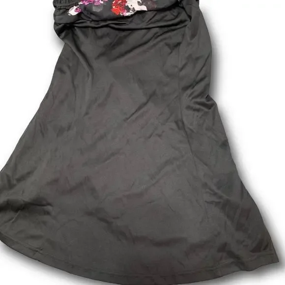 WhimsyGoth Dress Royal Bones by Daang Skull Print Sz Medium Black Chiffon - Picture 16 of 16